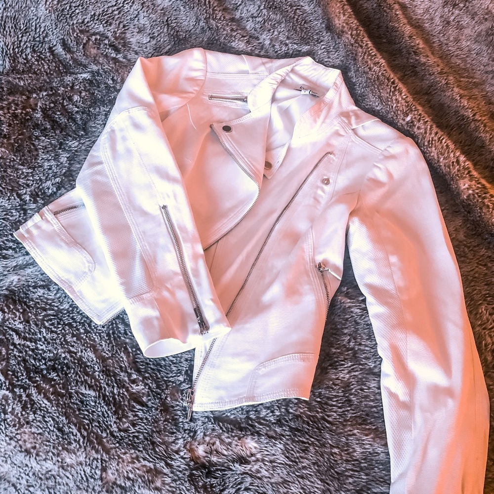 BEBE White moto jacket
